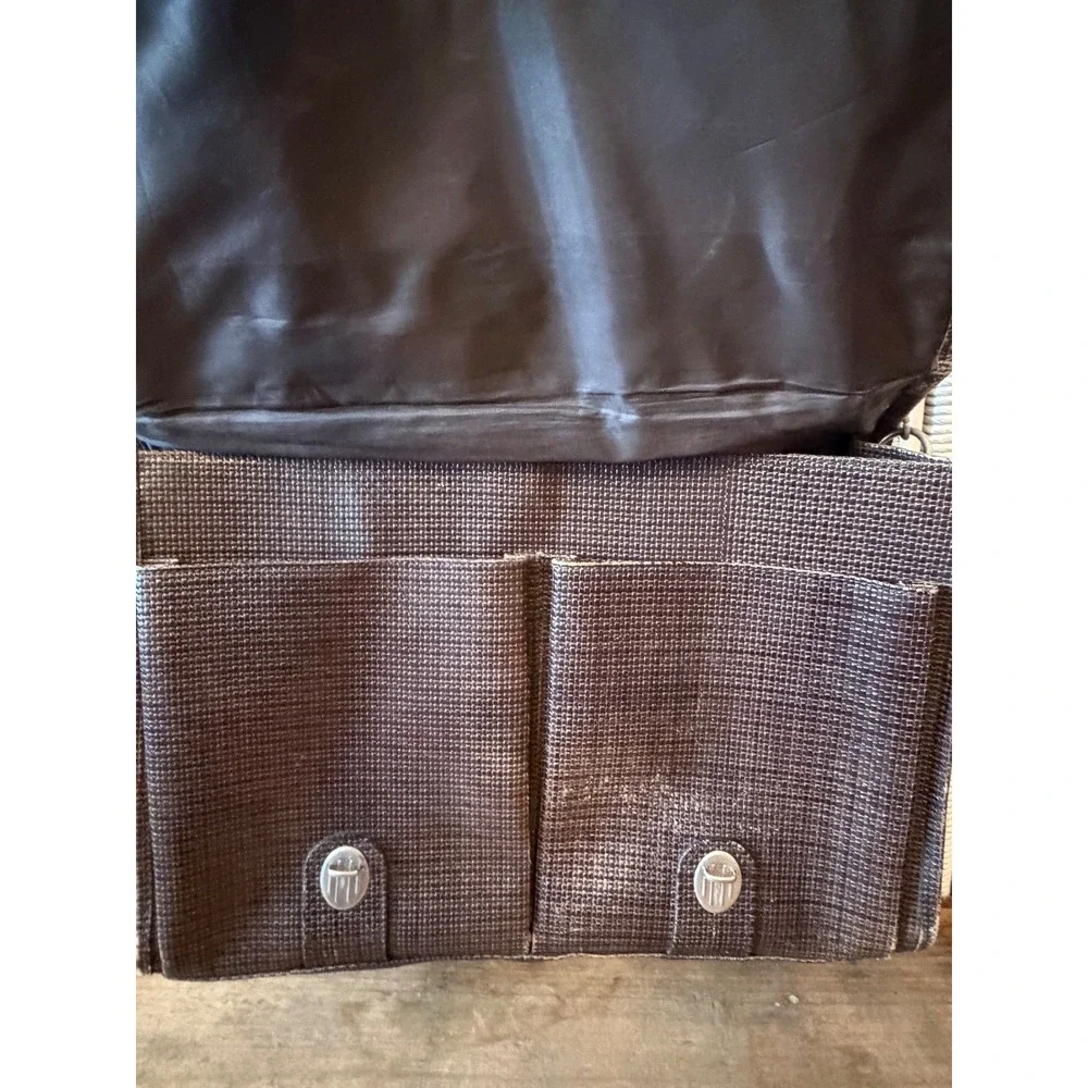 Vintage Collegiate Saddlebag Brown Textured Leather Messenger Bag Briefcase USA